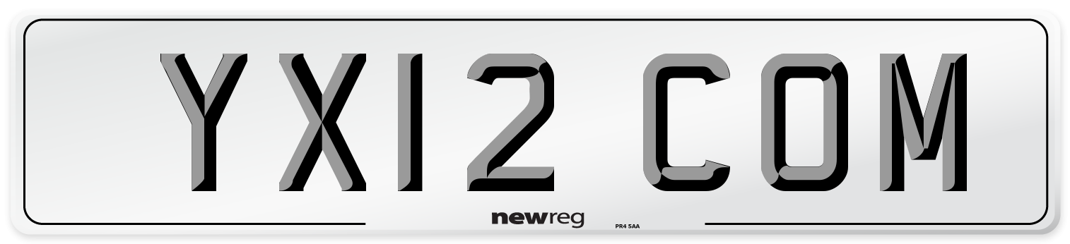 YX12 COM Number Plate from New Reg